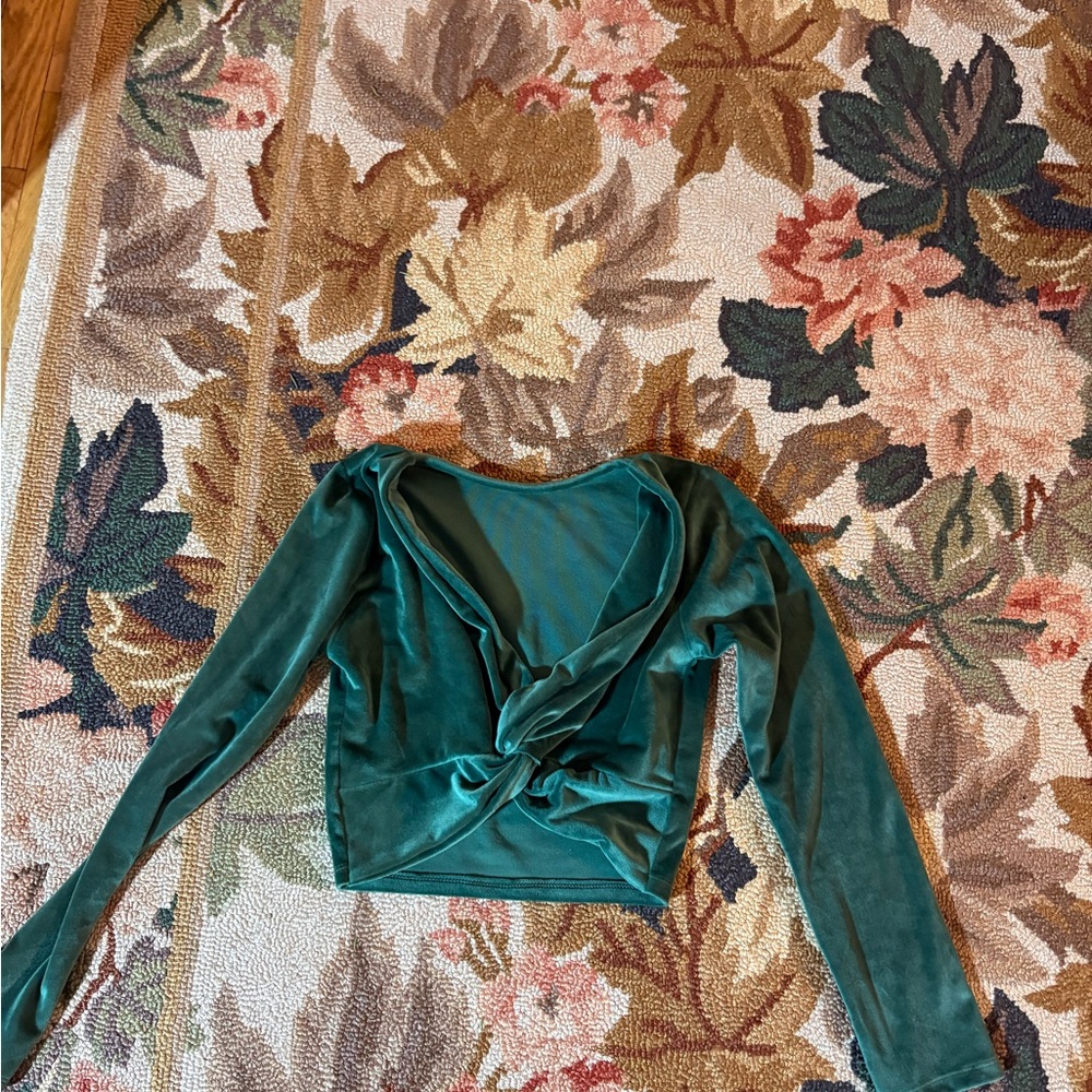 Elegant Green Velvet Women's Top